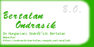 bertalan ondrasik business card